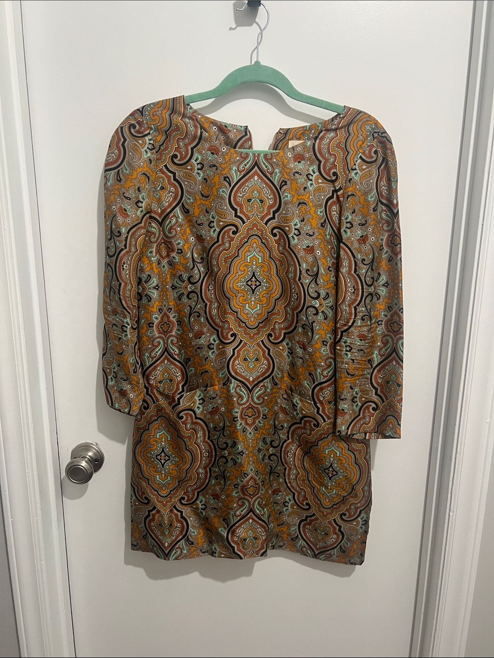 J Crew 100% Silk Paisley Dress - size 4